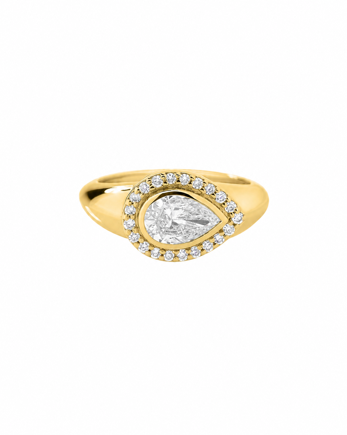 Pear Halo Diamond Ring