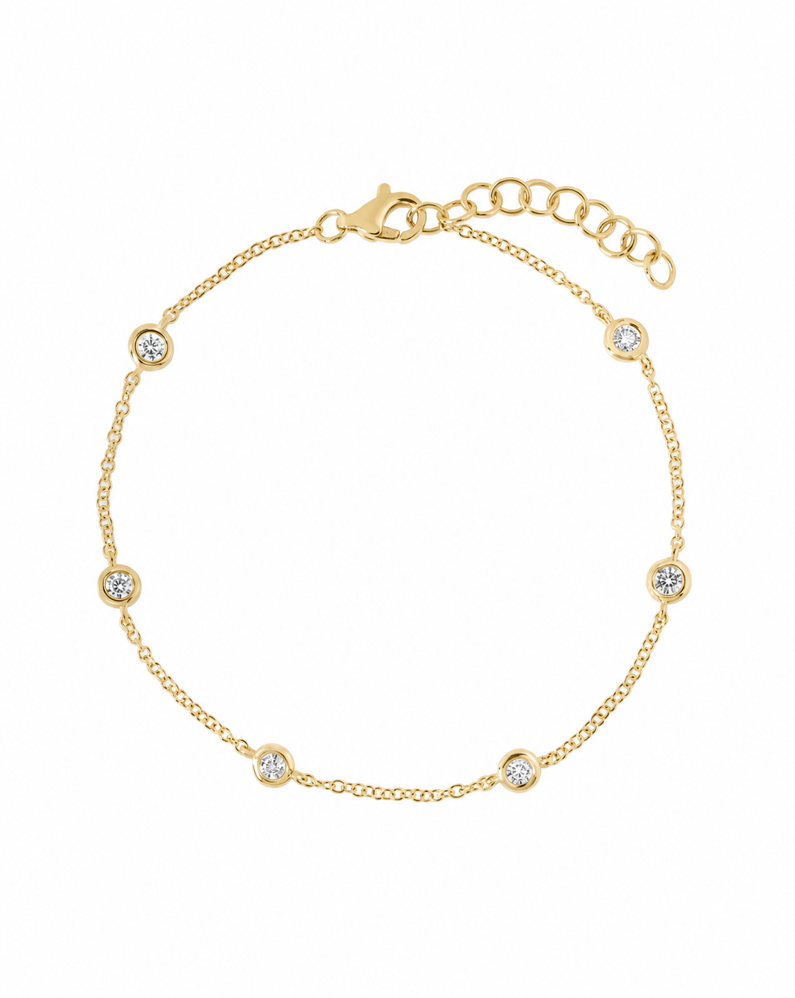 Bezel Diamond Station Bracelet