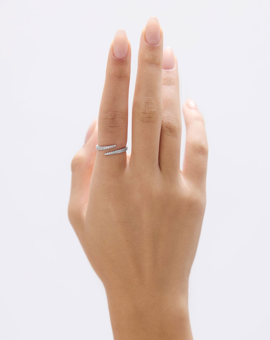 Open Diamond Wrap Ring, styled on a model