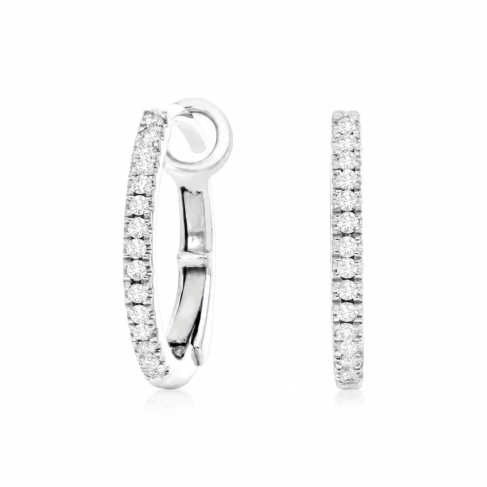 Diamond Huggie Hoops
