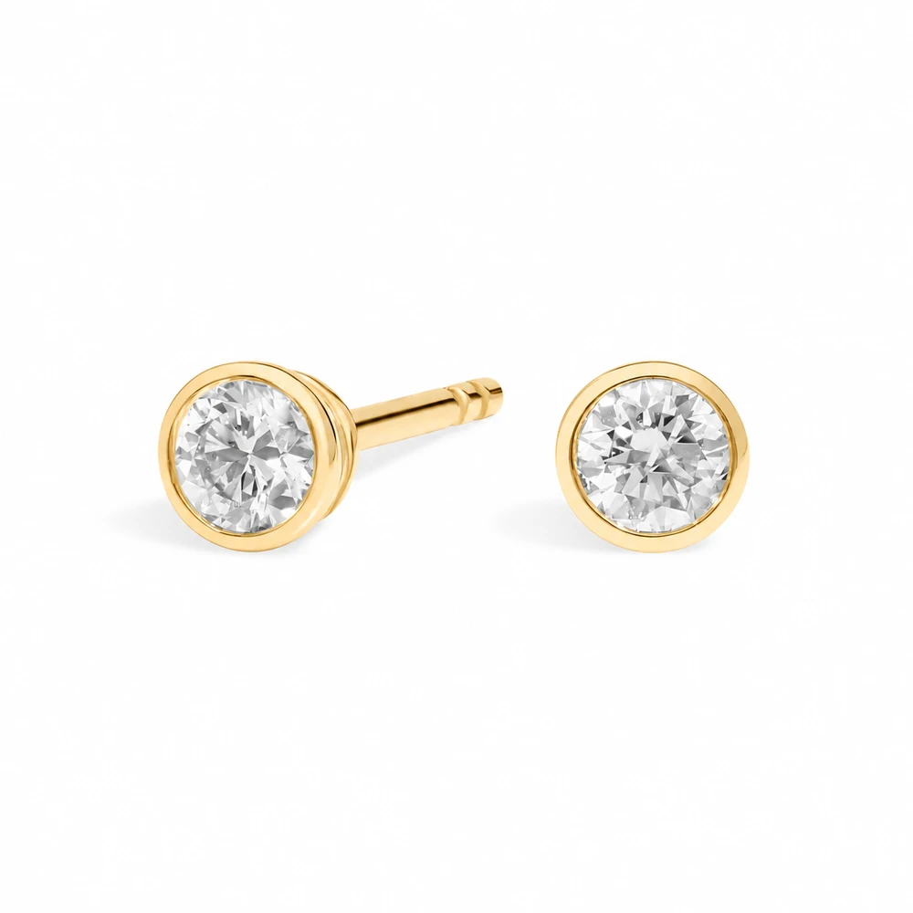 Bezel Diamond Studs