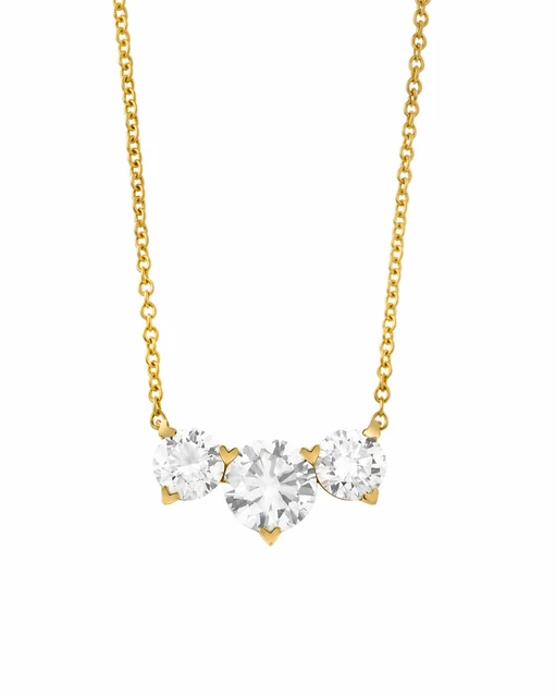 Three-Stone Diamond Pendant Necklace