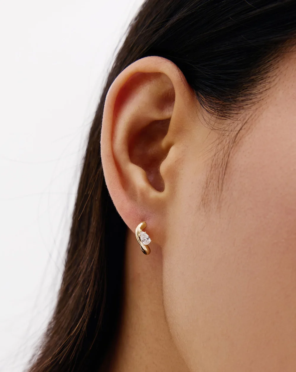Diamond Movement Cloud Huggies — On ear