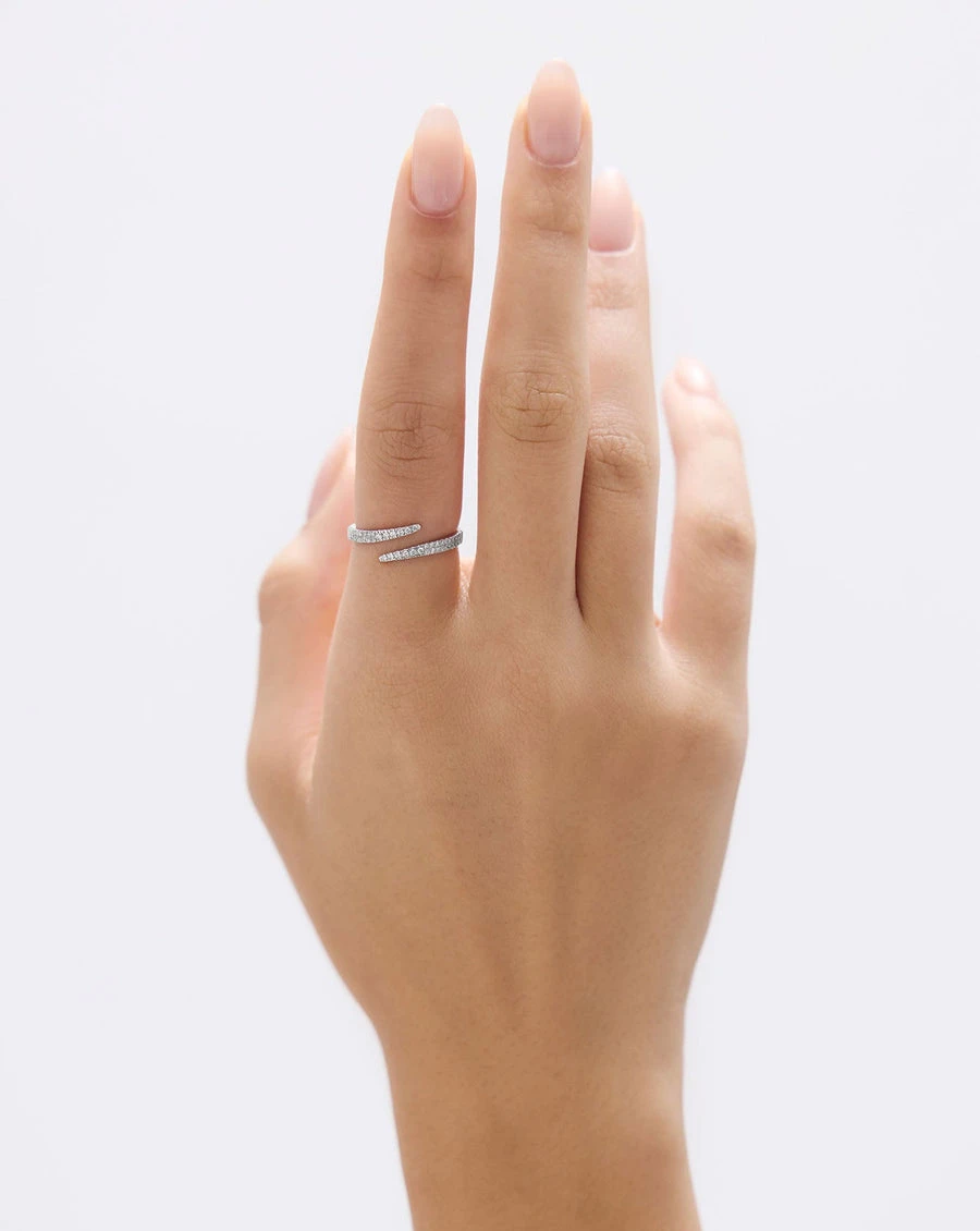 Open Diamond Wrap Ring — On hand · white gold